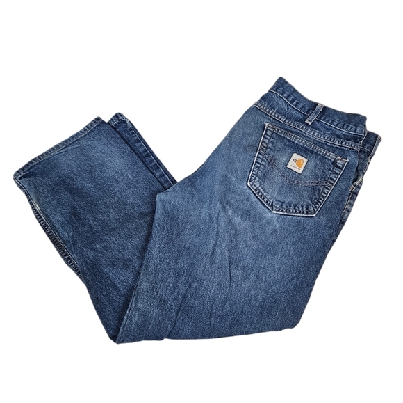Carhartt Fire Resistant Distressed Straight Leg Denim Jeans Size 36x30 Men's J48 - Picture 1 of 16